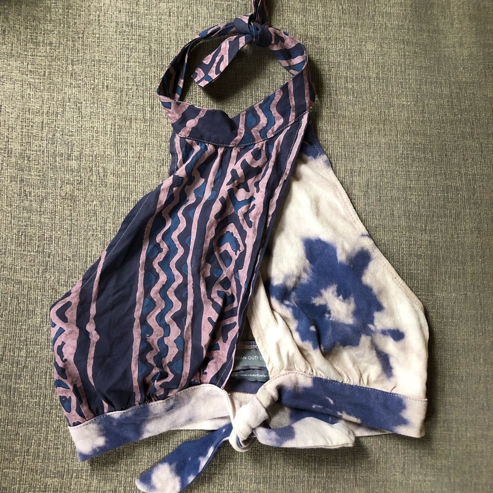 Tie-Dye and Print Halter Top